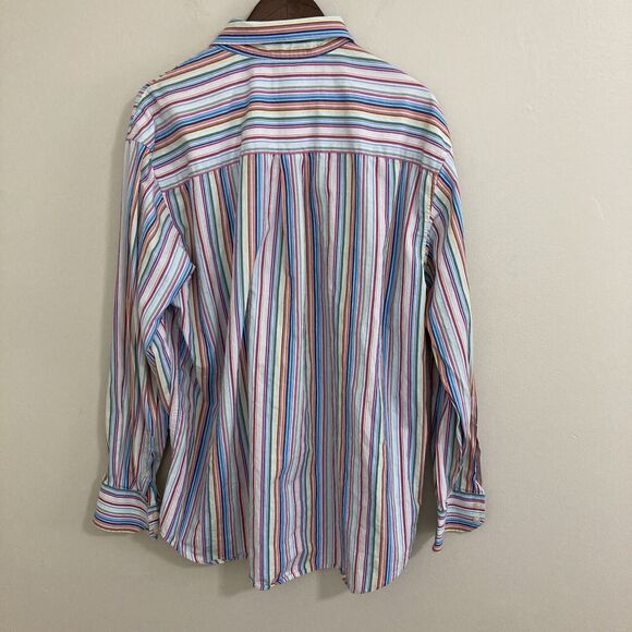 Cezani Men's Button Up Shirt XL Striped Cotton Multi Color RN 70246 - Picture 2 of 8